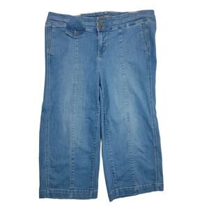 TORRID Women's 18 High-Rise Wide Leg Crop Jeans, Plus Size Stretch Denim Boho